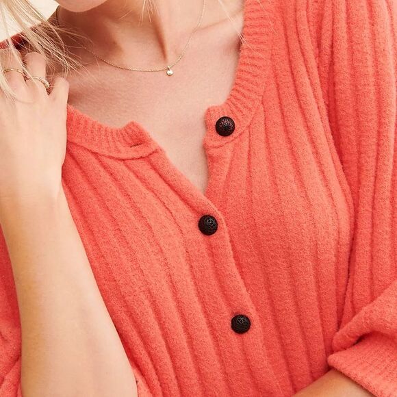 FREE PEOPLE Sloane 3/4 Sleeve Knit Cardigan Sweater - Picture 15 of 16